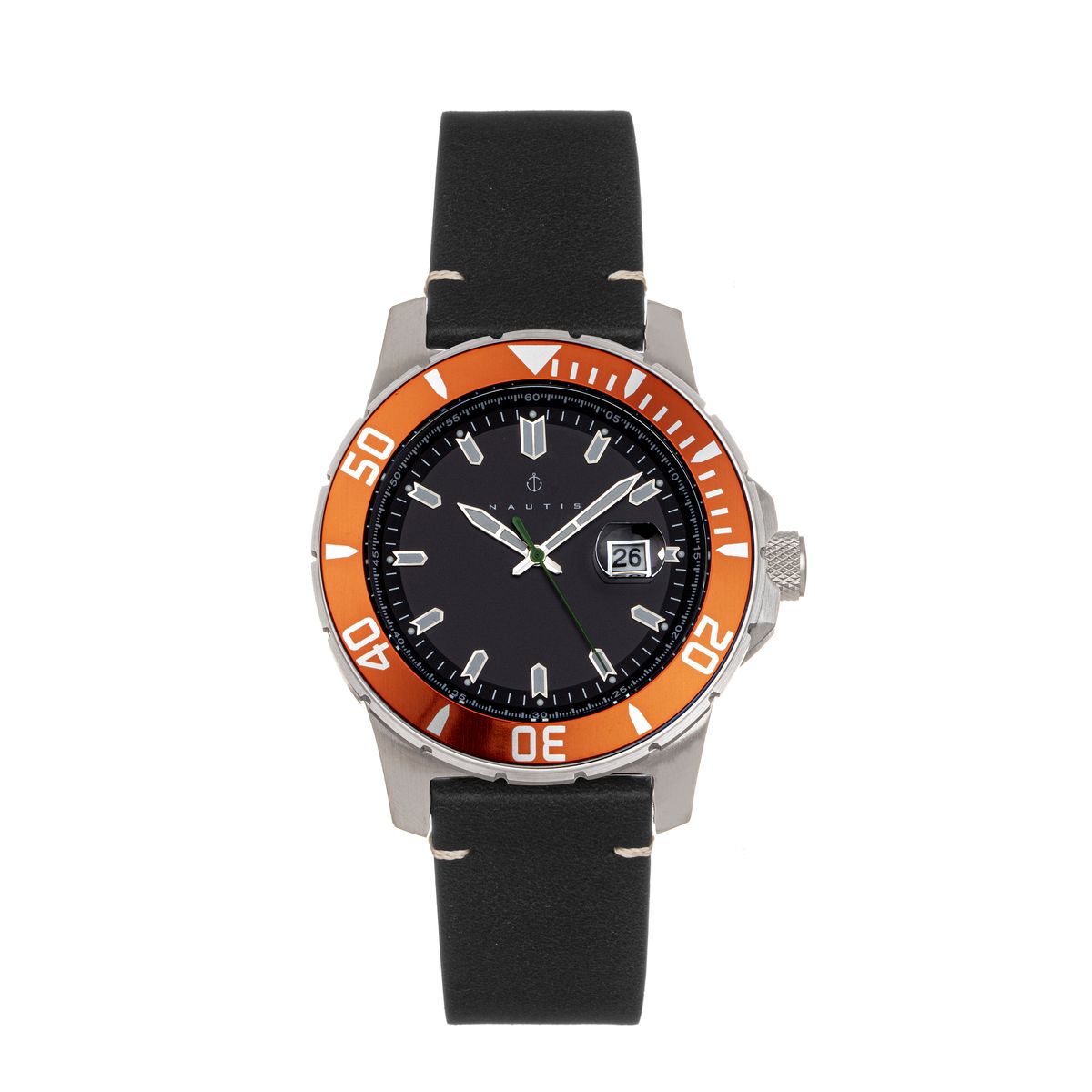 Dive Pro schwarze Lederuhr