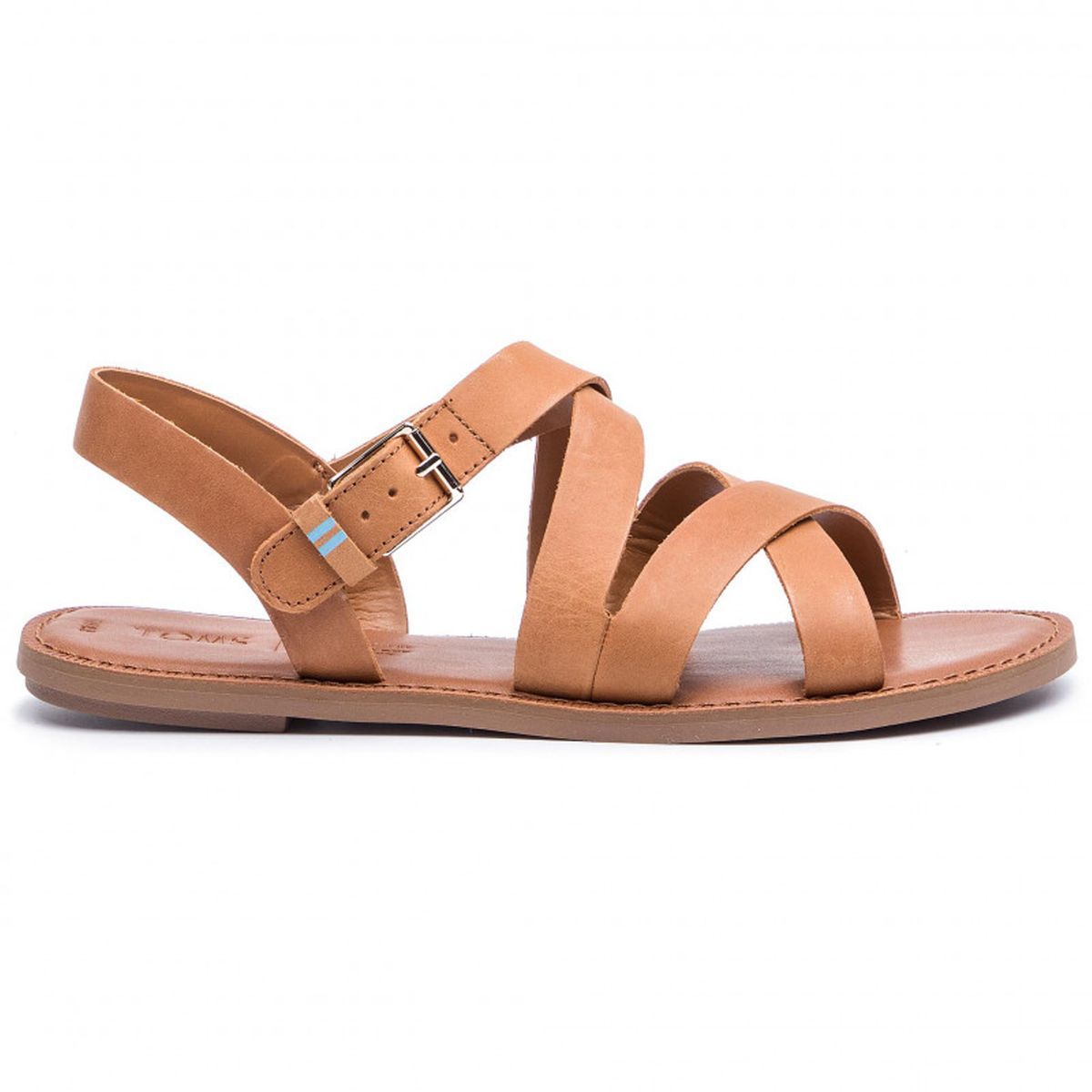 Leder Sandale mit gekreuzten Riemen und Schnalle