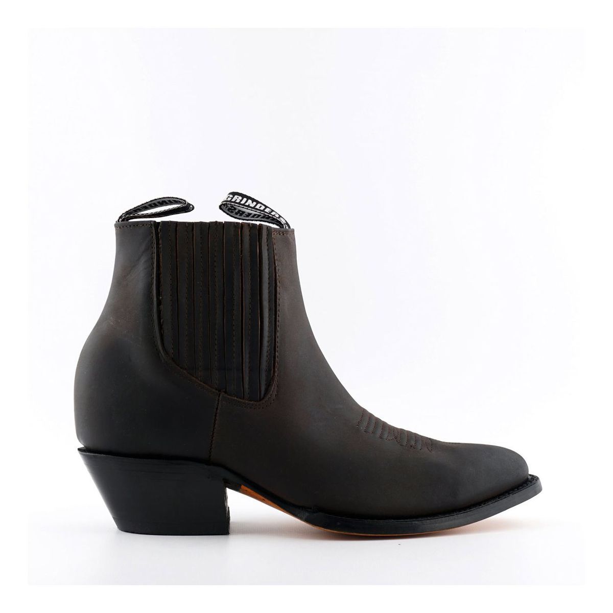 Braune Western-Ankle-Boots aus Leder