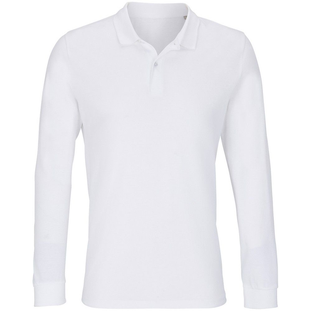 SOLS - "Planet" Poloshirt für Herren/Damen Unisex Langärmlig (Weiß)