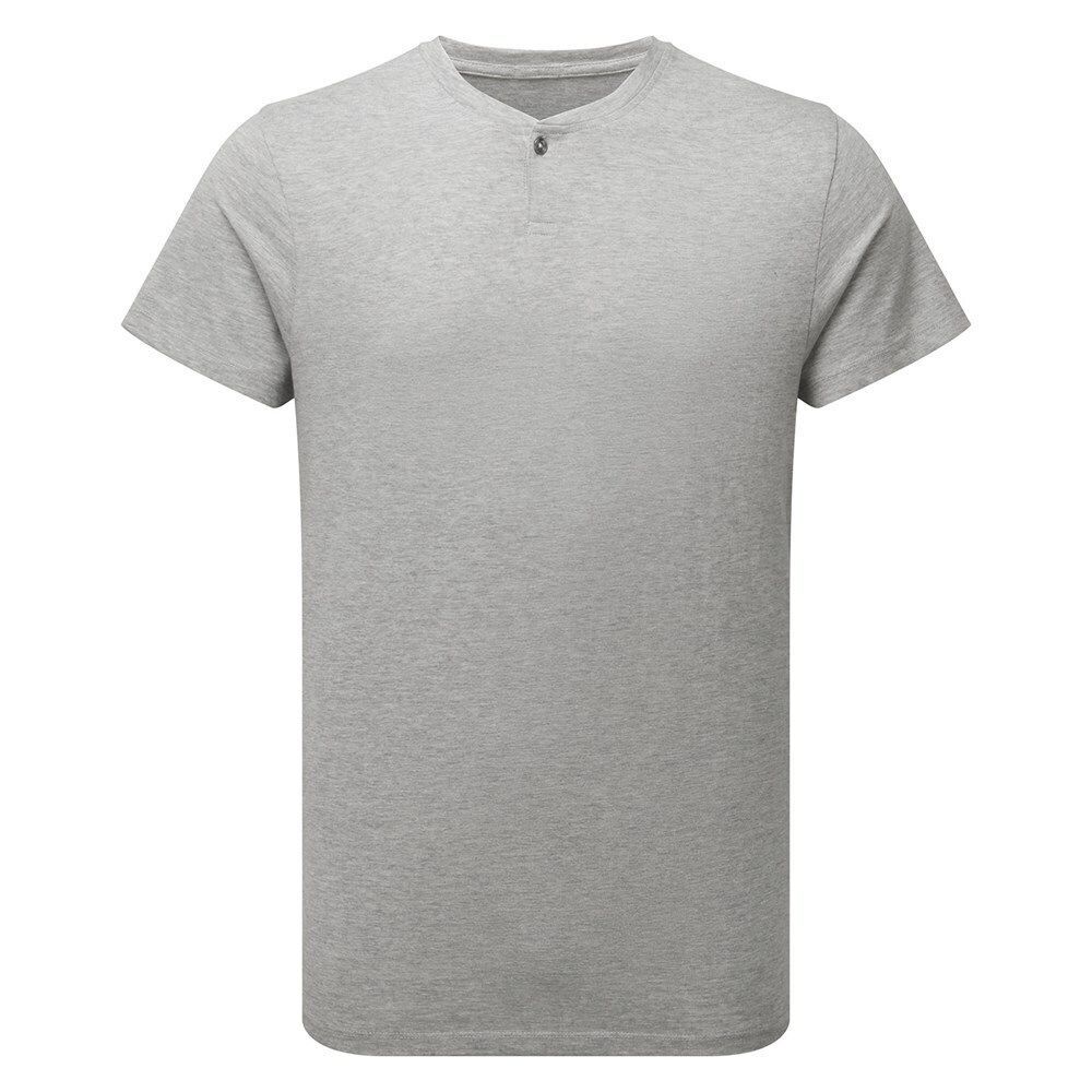 Herren Henley T-Shirt in Heidegrau