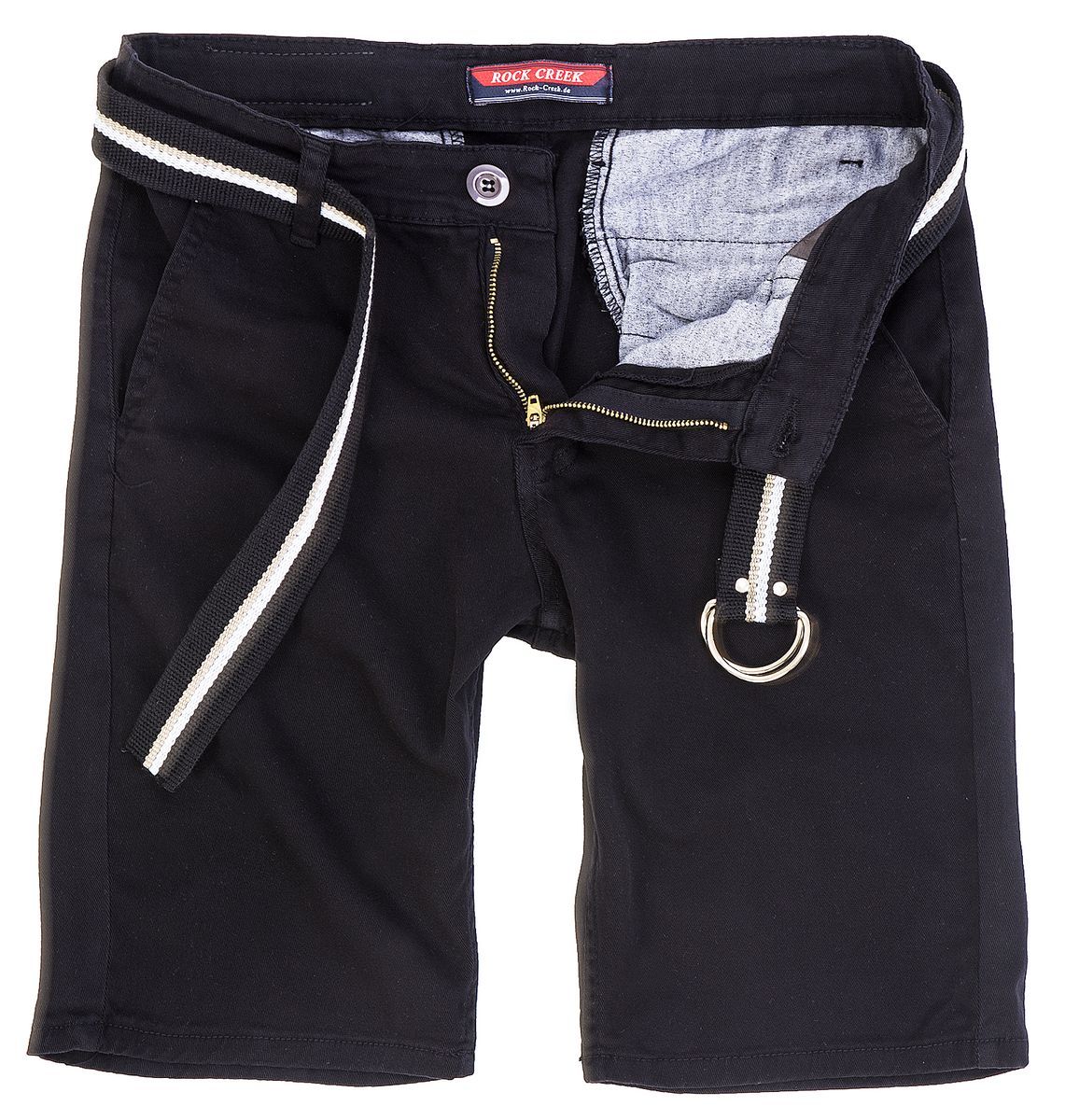 Chino Shorts mit Gürtel und Taschen
