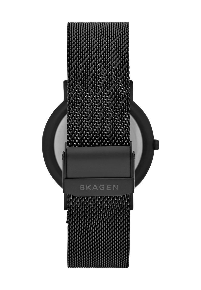 Minimalistische schwarze Mesh-Armbanduhr
