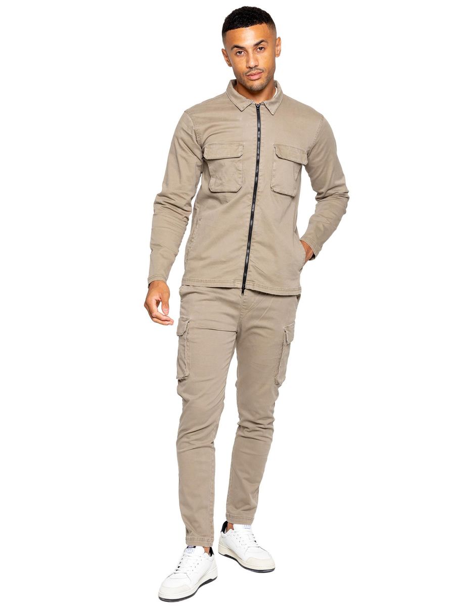 Utility-Set aus Cargo-Hemdjacke und Hose