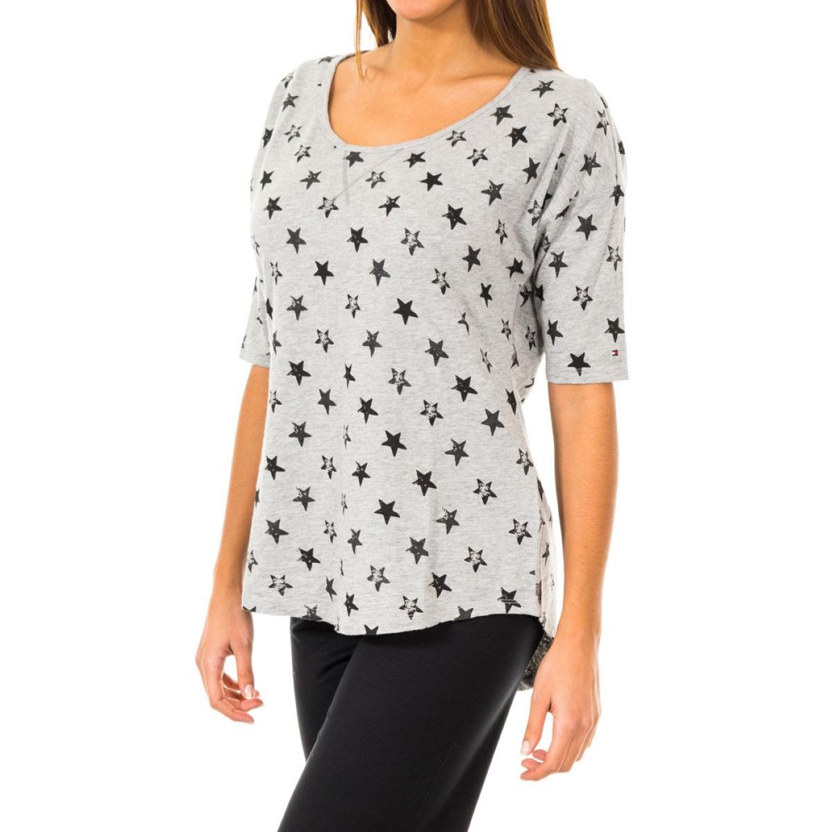 Damen T-Shirt mit Sternenmuster und Rundhalsausschnitt