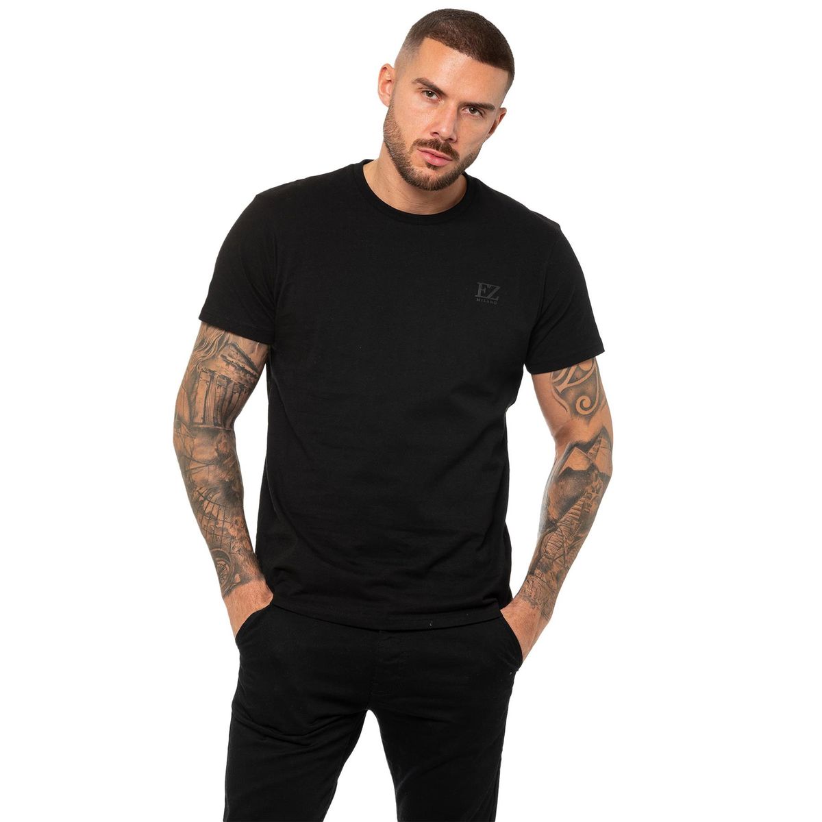 Herren T-Shirt mit Rundhalsausschnitt, klassische Passform