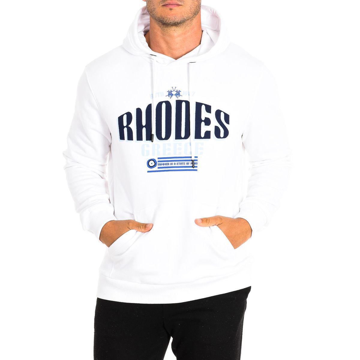 Baumwoll-Kapuzenpullover mit Grafik-Print