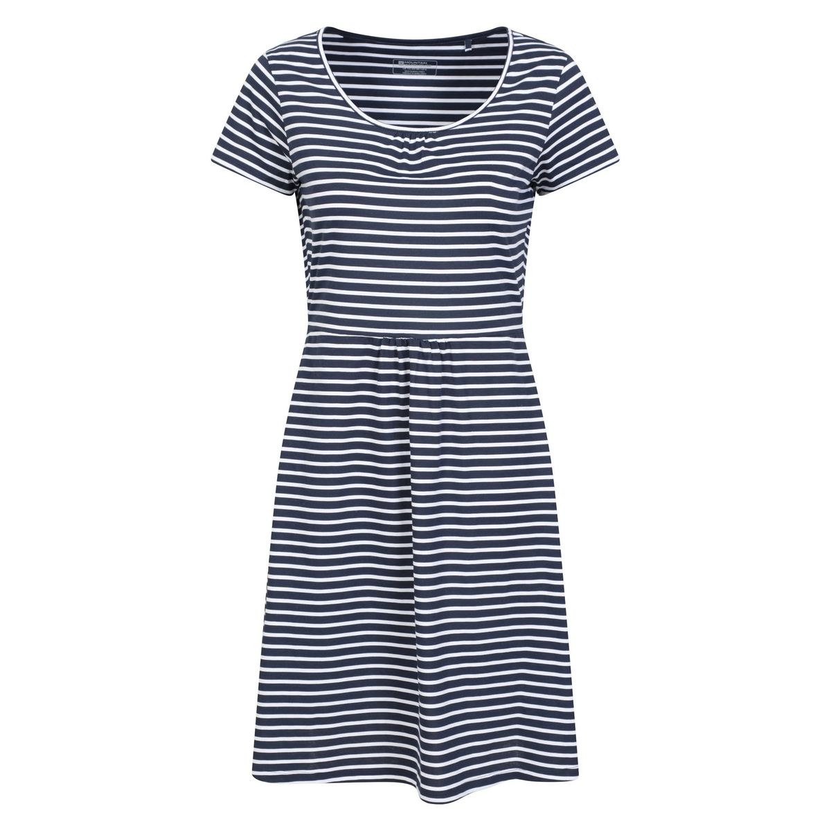 Gestreiftes T-Shirt-Kleid mit ausgestelltem Rock