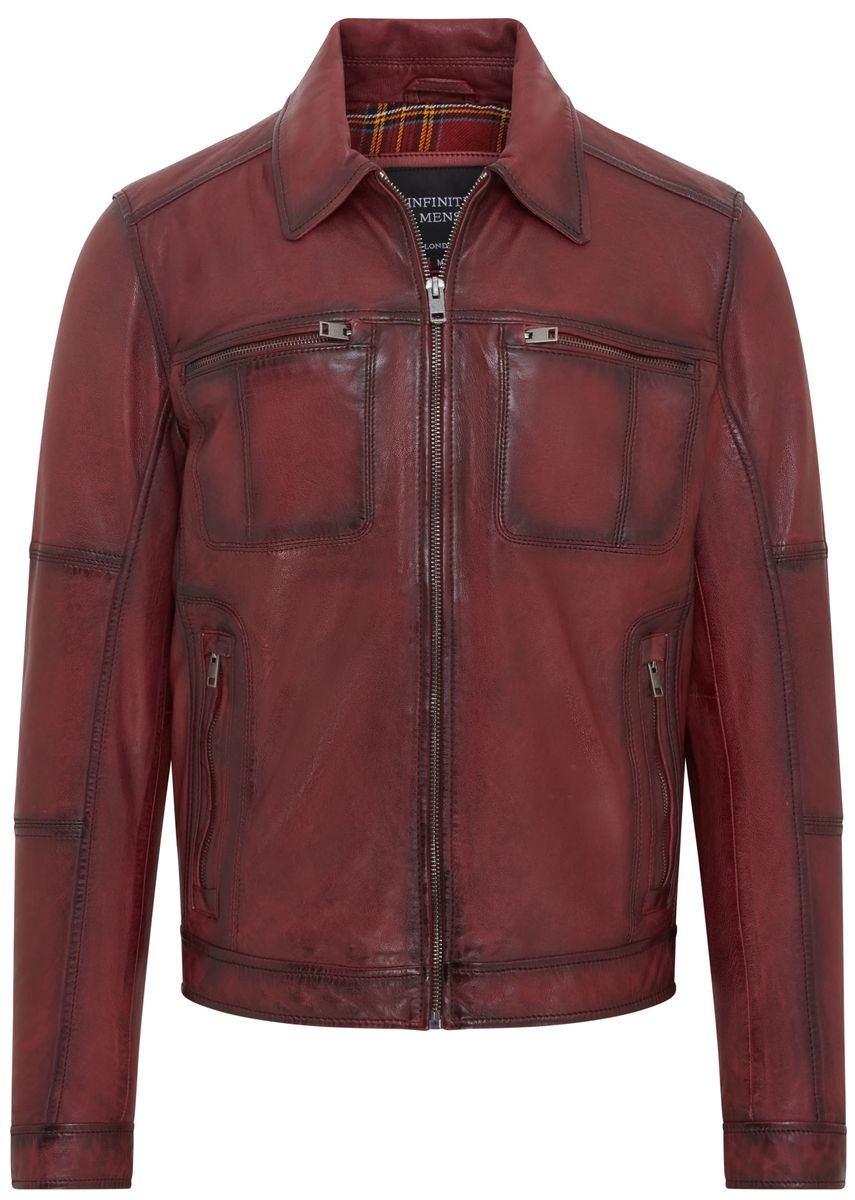 Klassische Herren Bikerjacke aus Leder