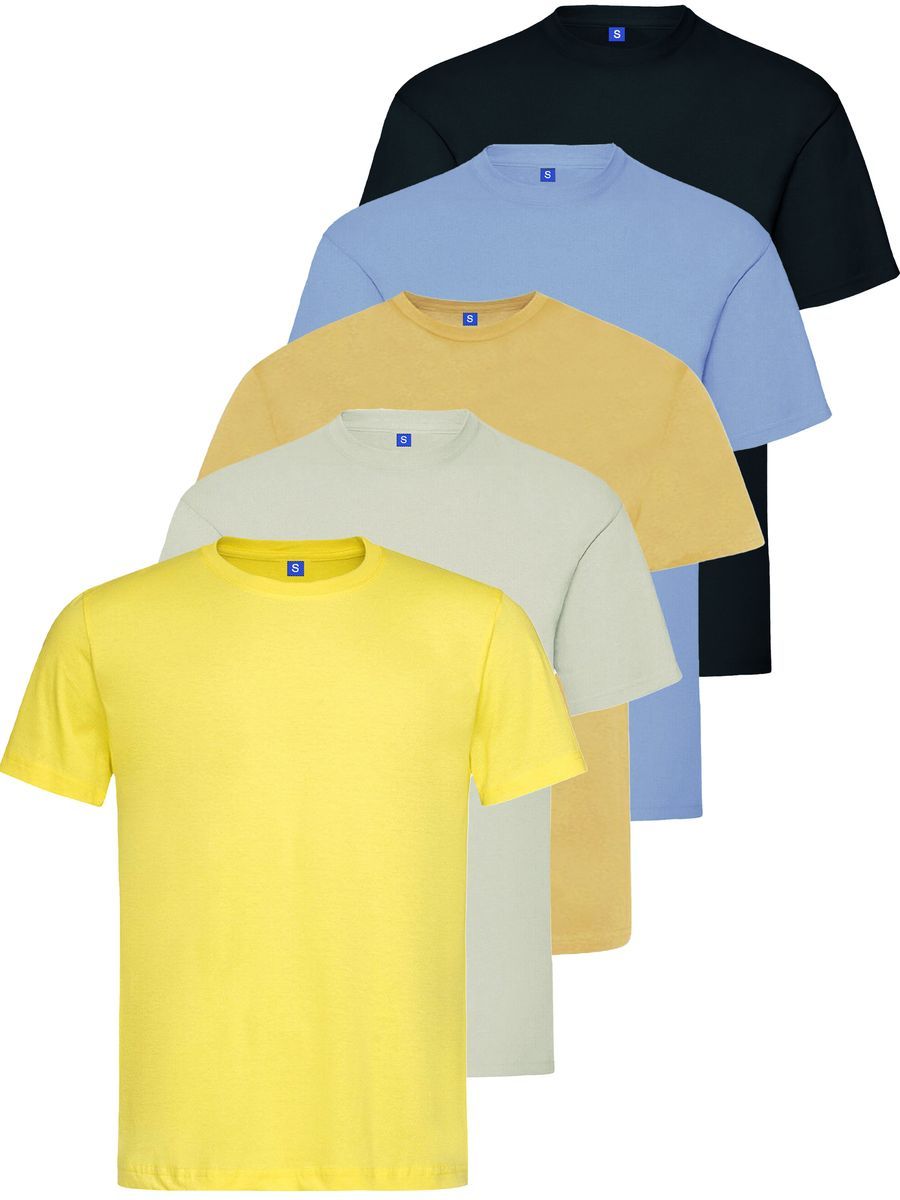 Herren Baumwoll T-Shirt Set mit Rundhalsausschnitt