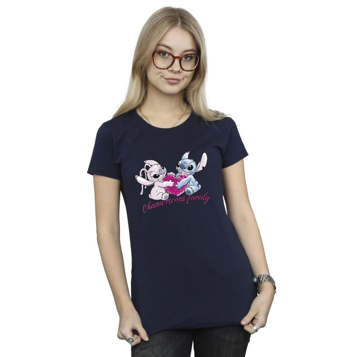 Grafik-T-Shirt mit Ohana-Herz-Motiv