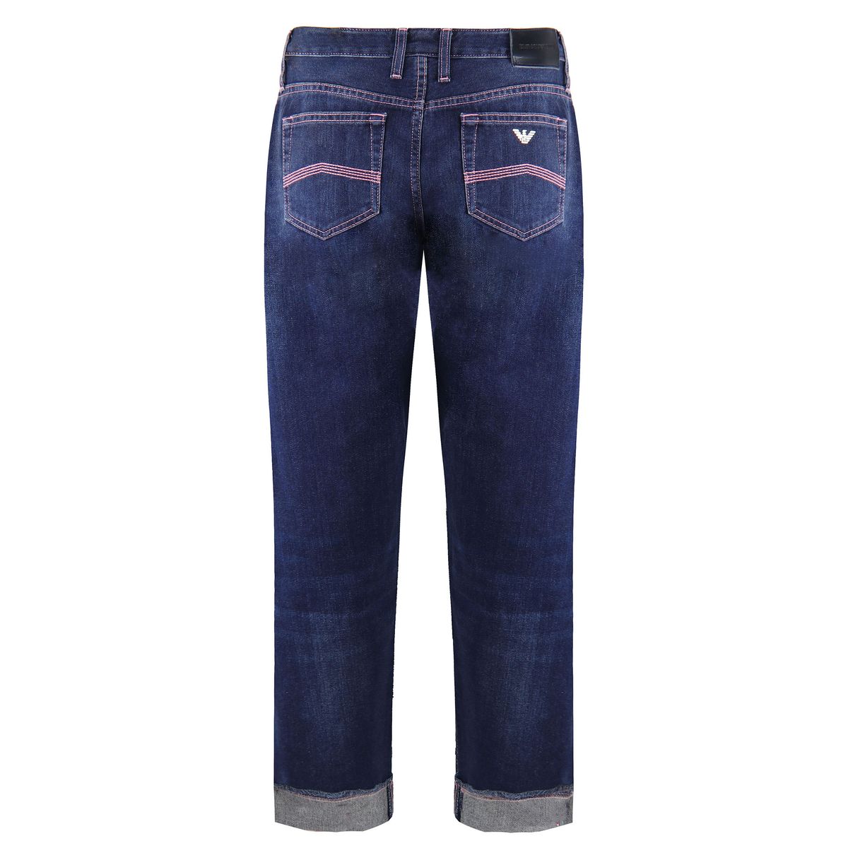 Slim-Fit Indigo-Jeans mit Umschlag