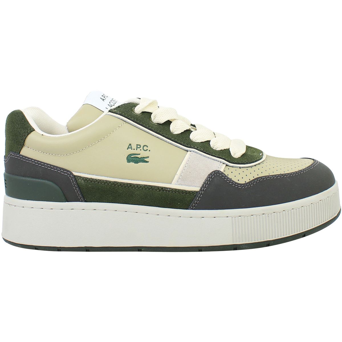 Erdfarbene Court-Sneakers