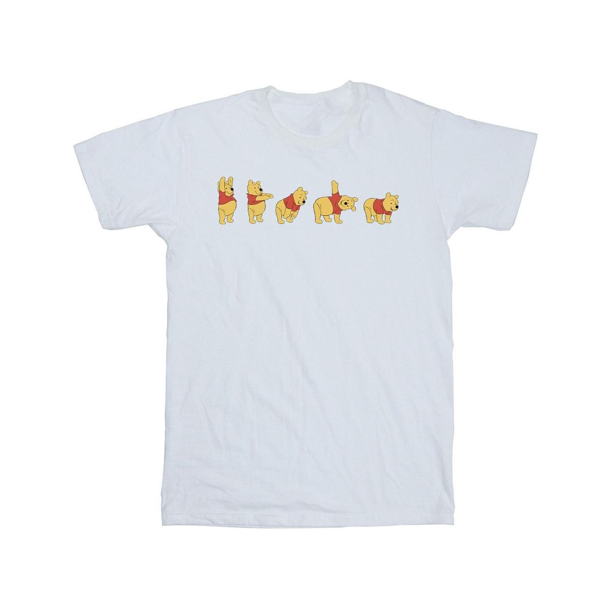 Disney - "Winnie The Pooh Stretching" T-Shirt für Herren (Weiß)