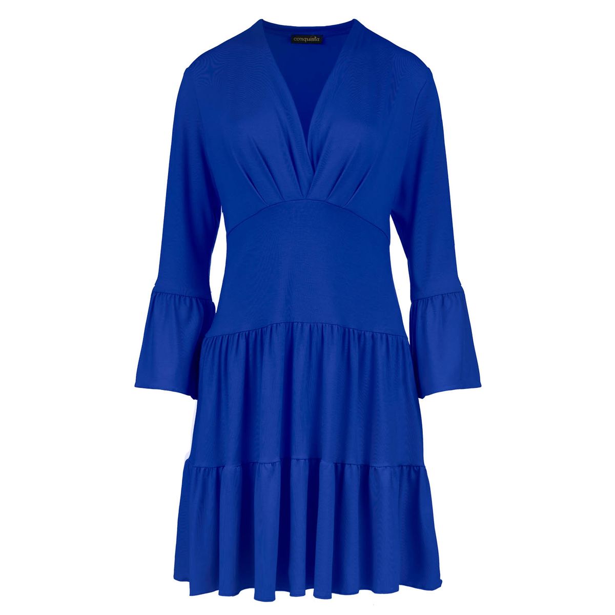 Königsblaues Jersey-Stufenkleid