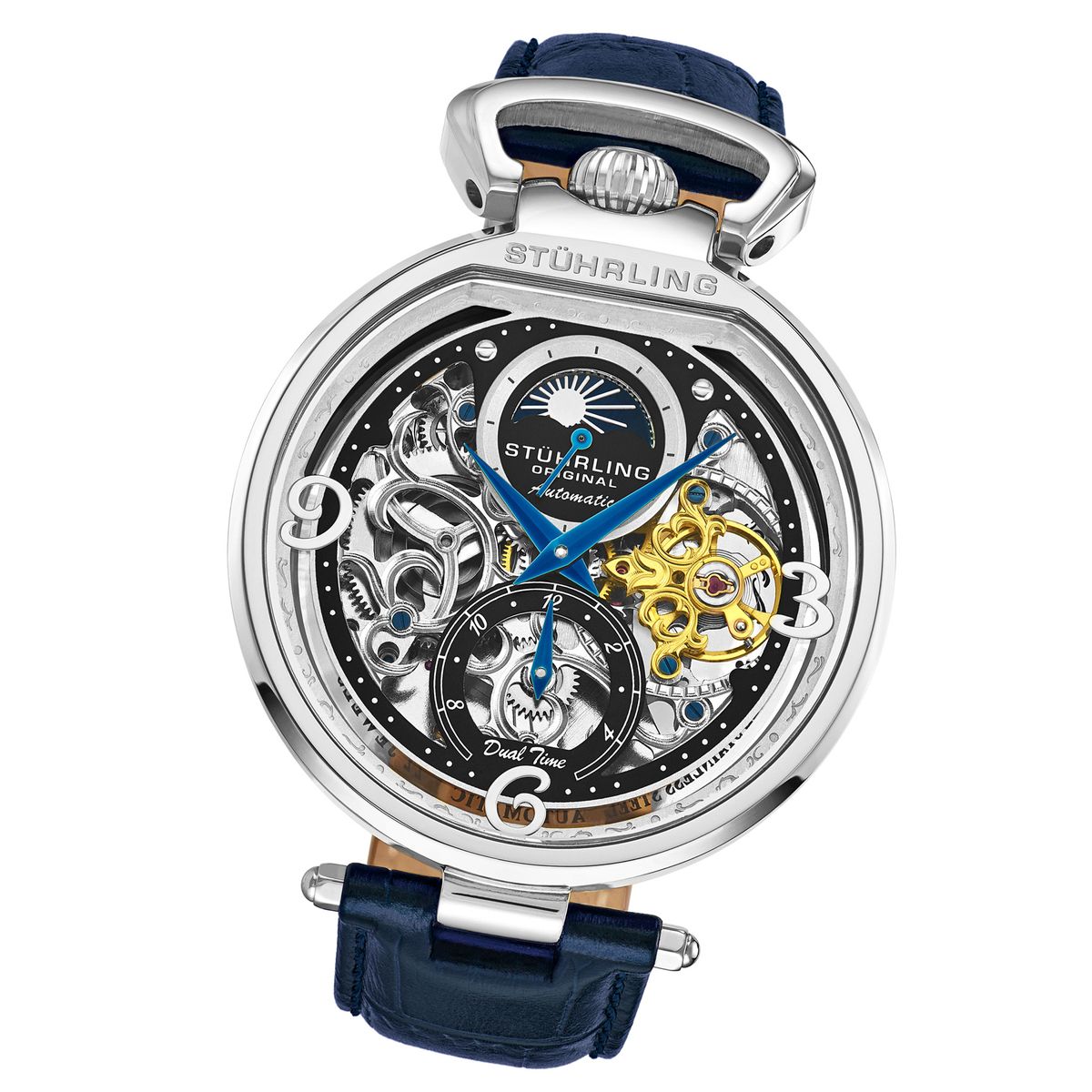 Skelettiert Automatik-Uhr mit Dualzeit