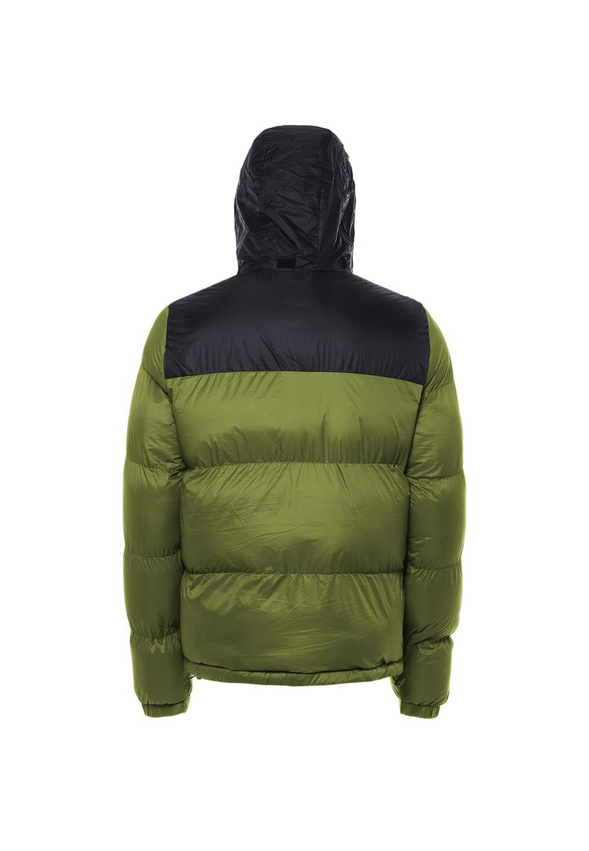Zweifarbige Kapuzen-Steppjacke
