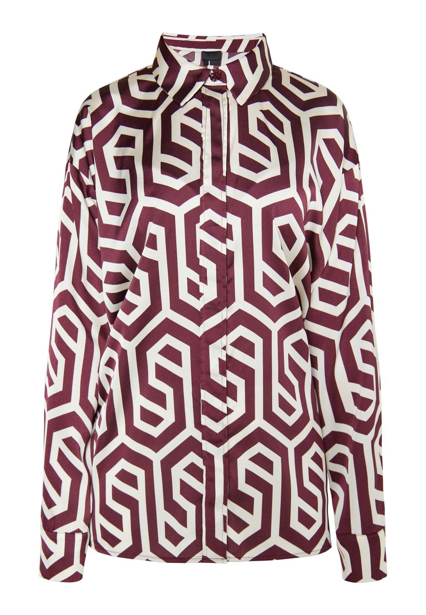 Hemdbluse mit geometrischem Muster