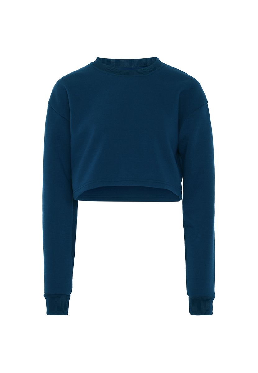 Kurzes Sweatshirt mit Rundhalsausschnitt