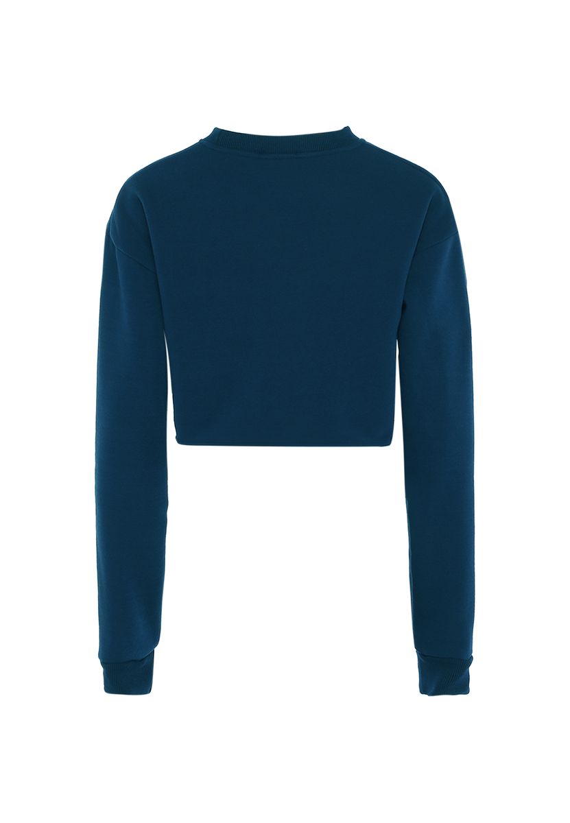 Kurzes Sweatshirt mit Rundhalsausschnitt