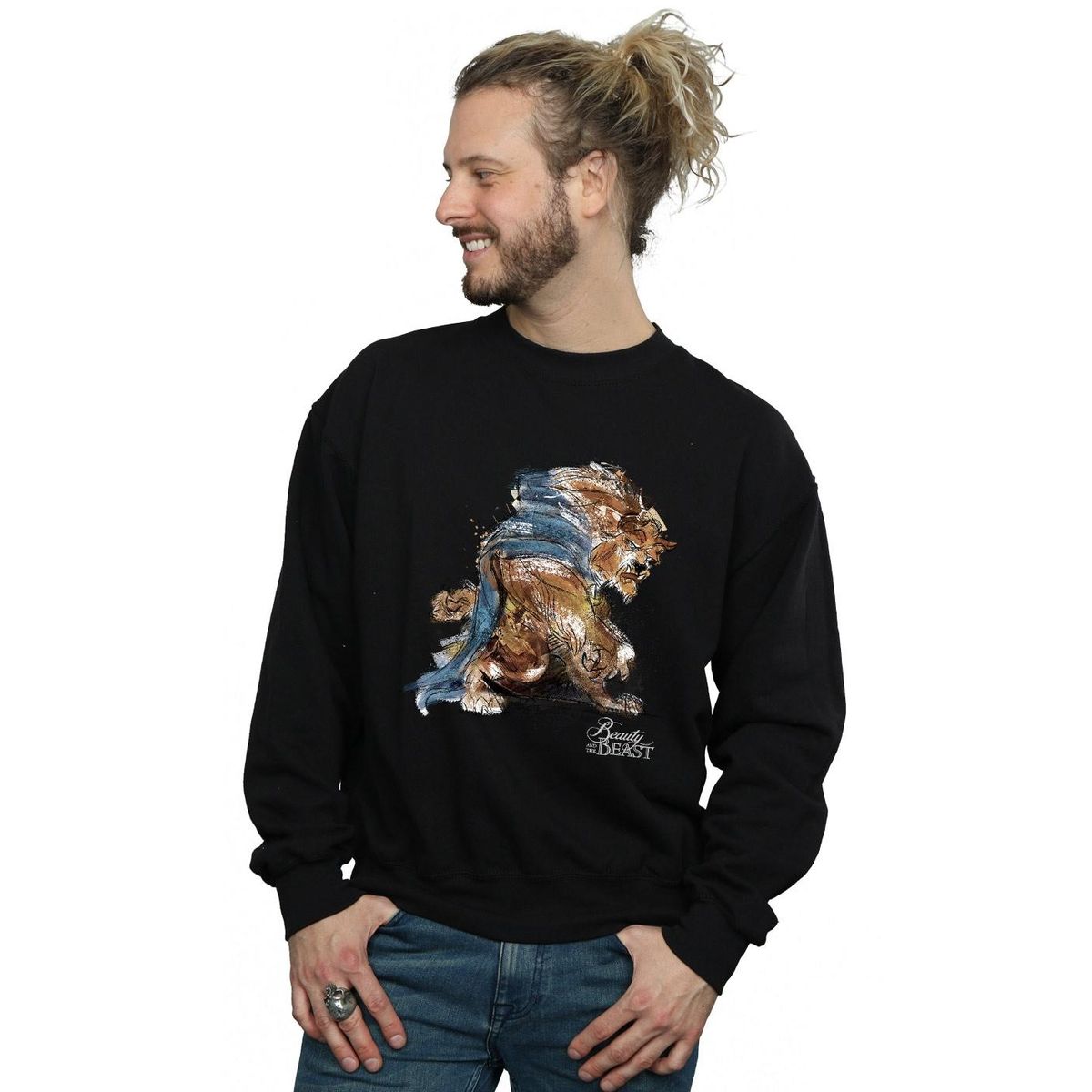 Sweatshirt mit künstlerischer Biest-Skizze
