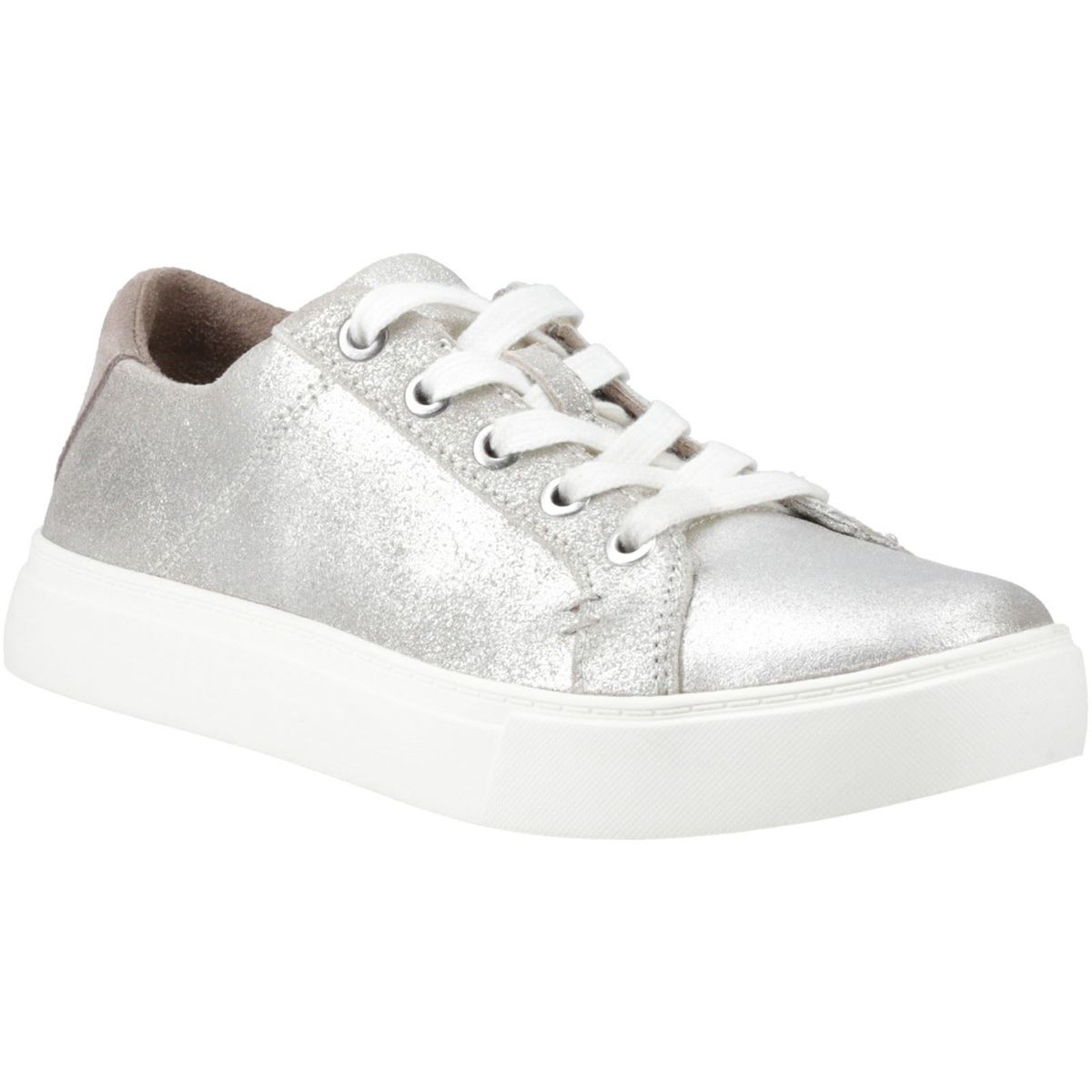 TOMS Kameron Leder Damen Silber Turnschuhe