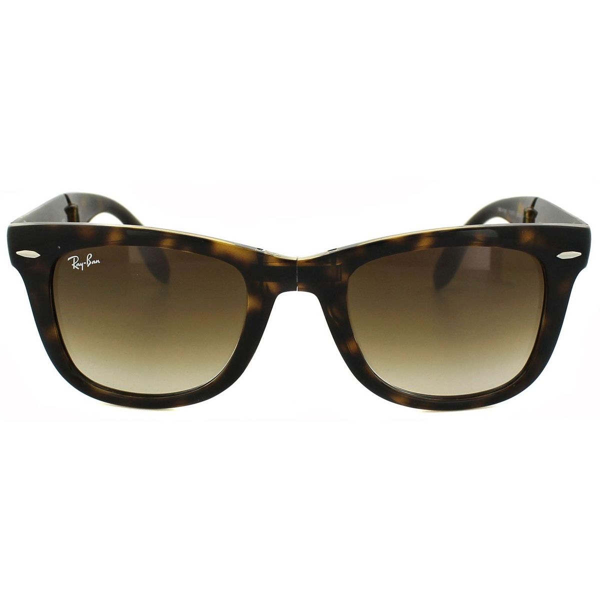 Faltbare Wayfarer Sonnenbrille Helles Havana