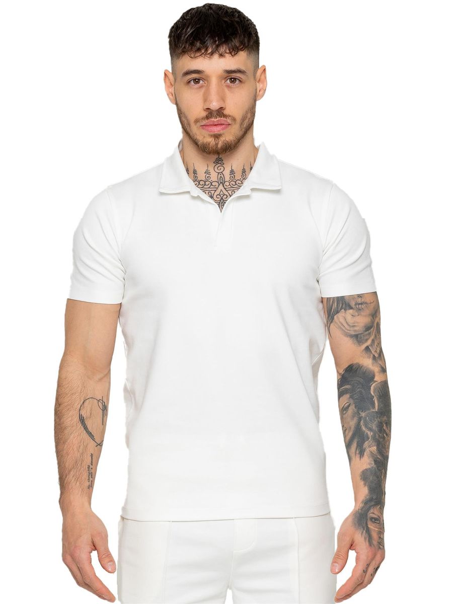 Herren Kurzarm Einfarbiges Poloshirt