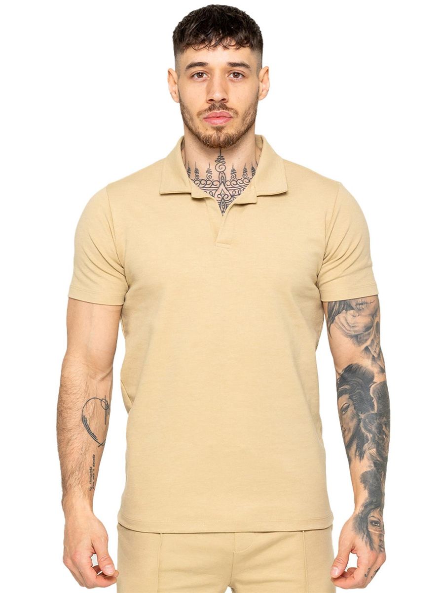 Herren Kurzarm Einfarbiges Poloshirt