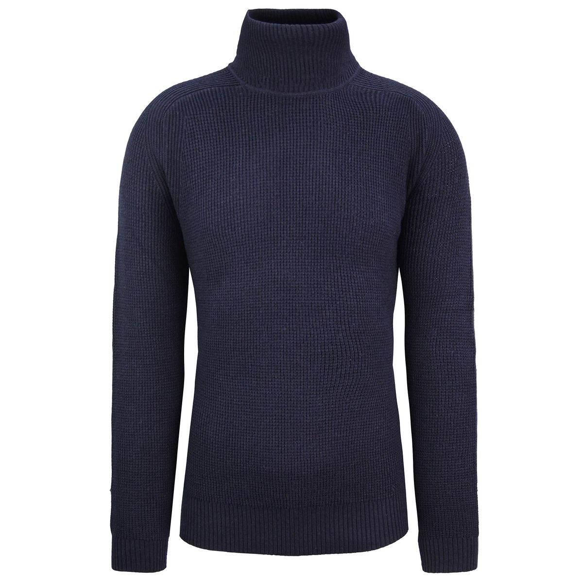 Klassischer Marineblauer Fischerstrickpullover