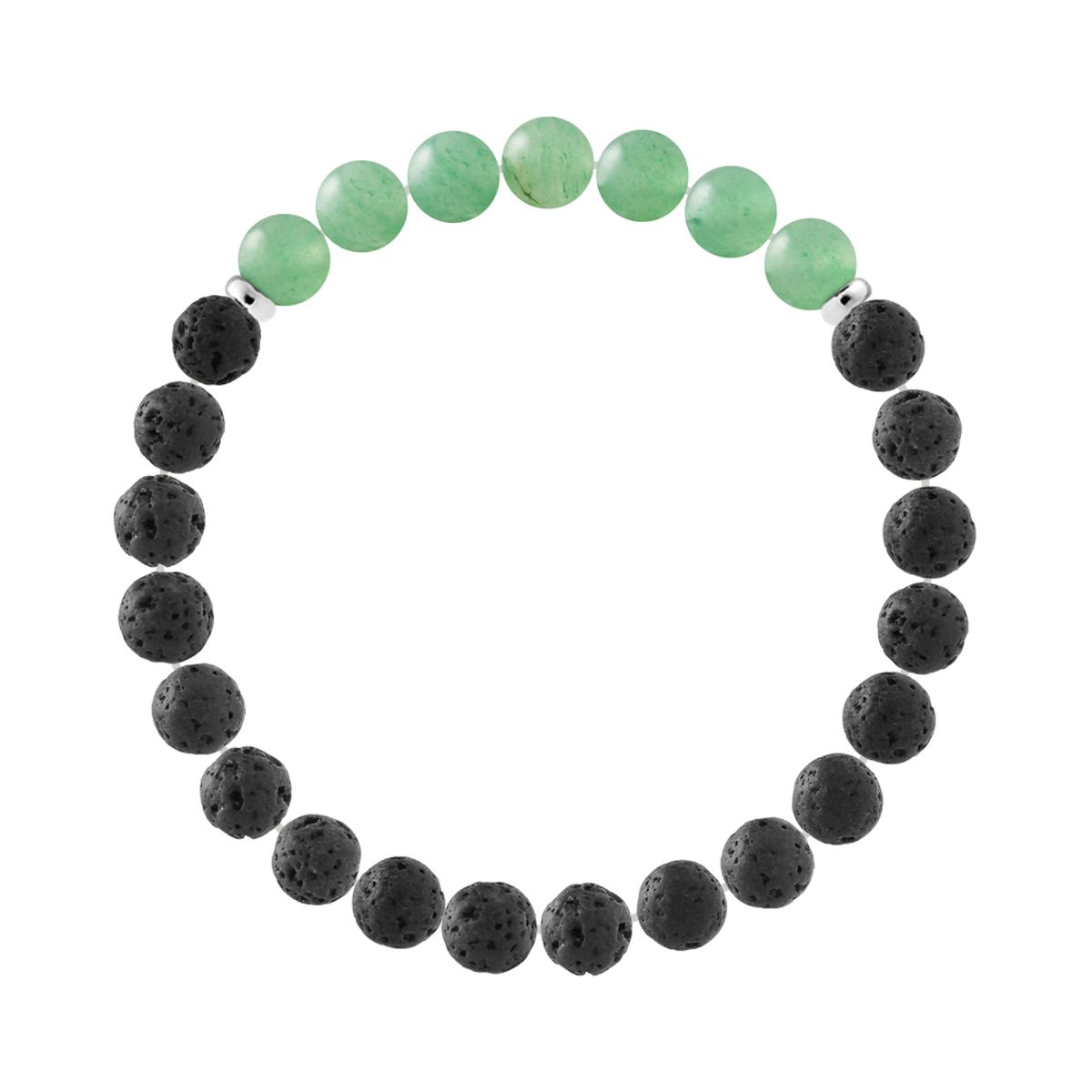 Lava Stein Aventurin Sterlingsilber Armband