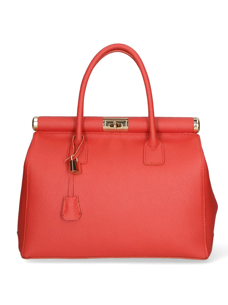 Strukturierte Leder Handtasche mit Griff