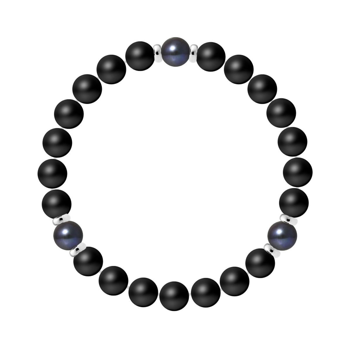 Perlenarmband mit schwarzem Achat