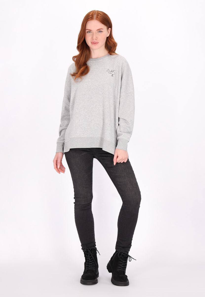 Entspanntes besticktes Sweatshirt mit Rundhalsausschnitt