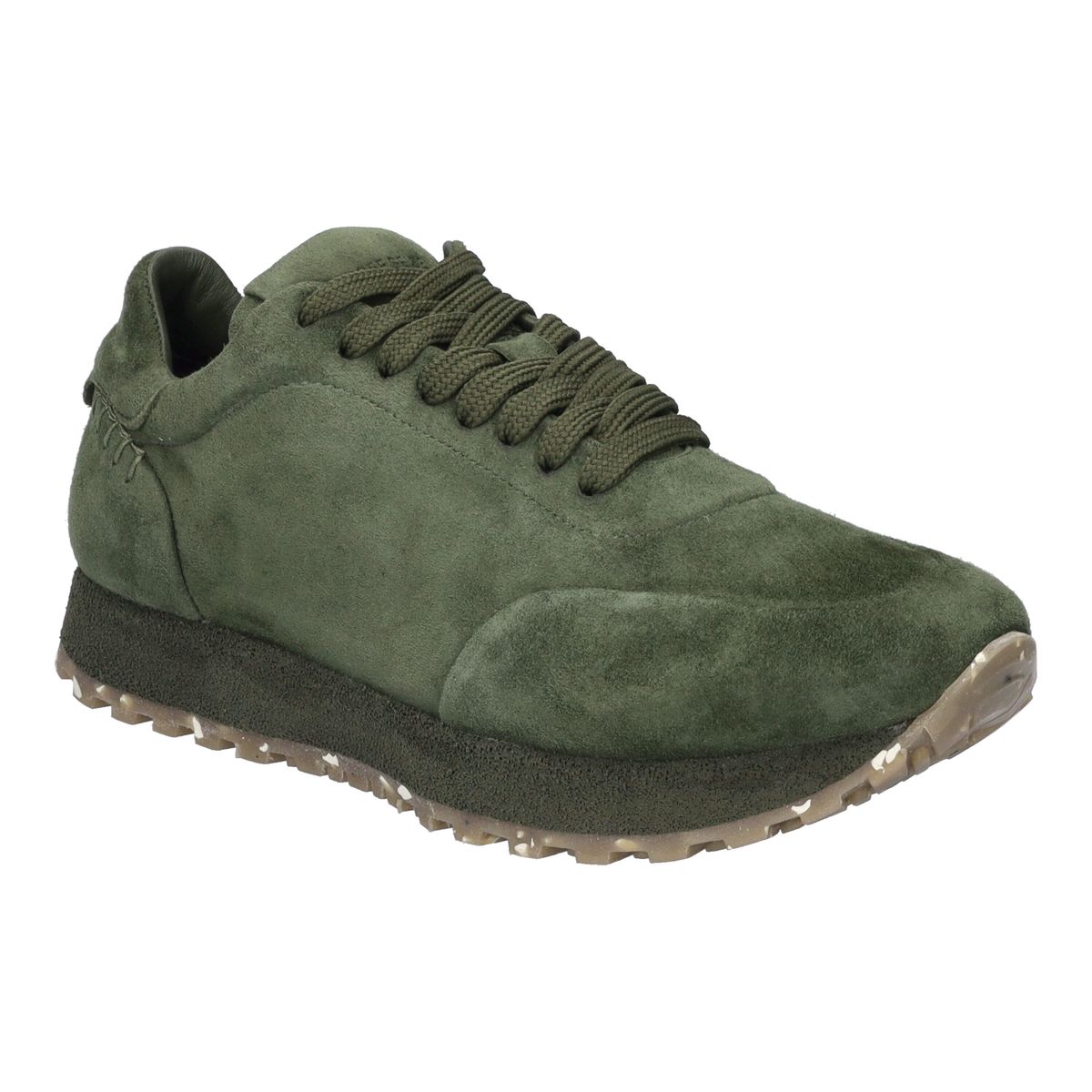 Olivgrüner Sneaker aus Wildleder
