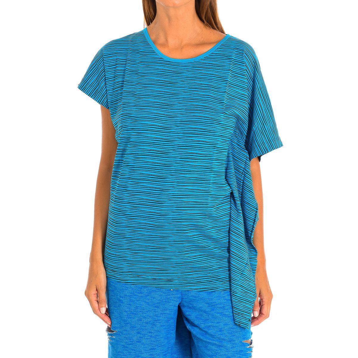 Gestreiftes Kurzarm-Sport-T-Shirt