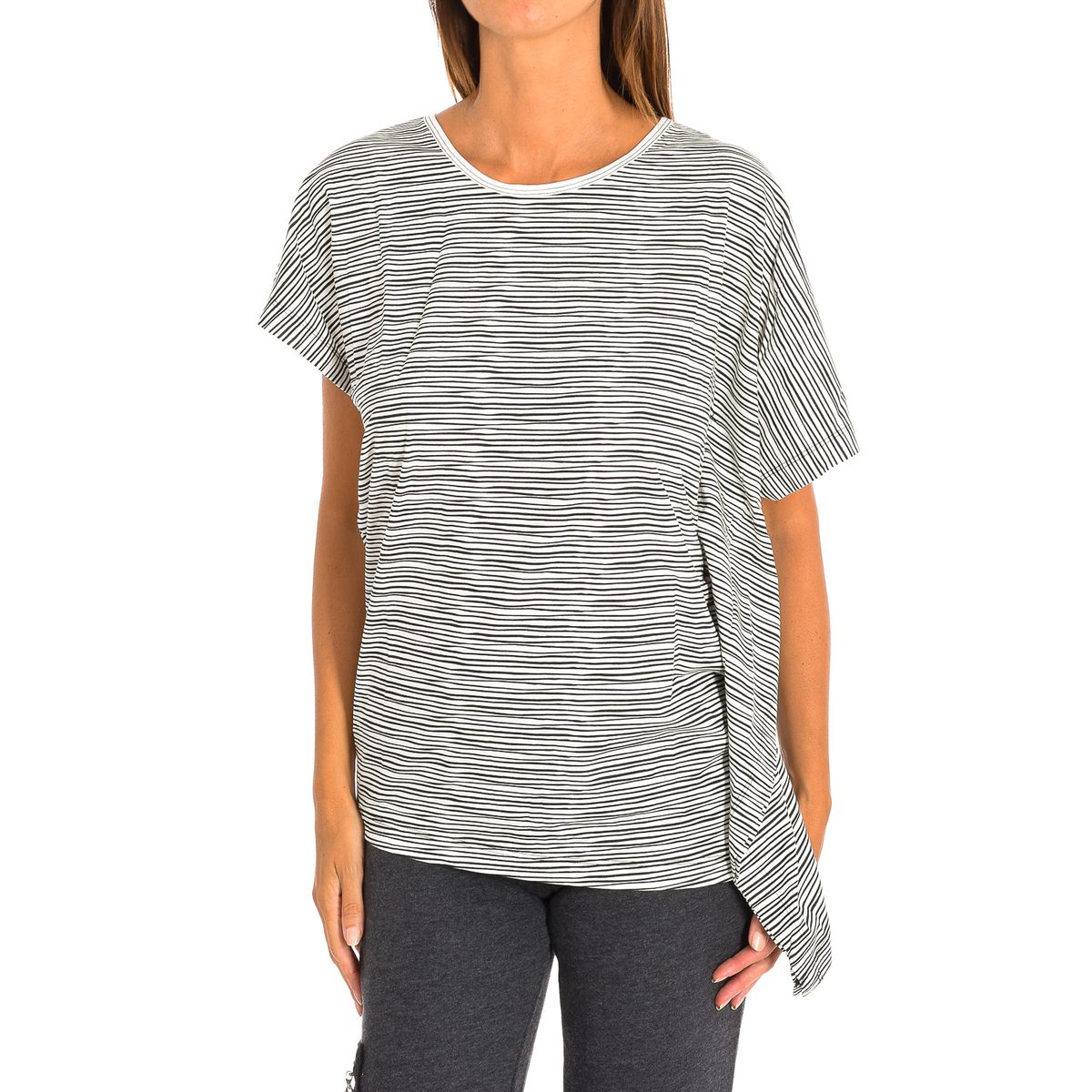 Gestreiftes Kurzarm-Sport-T-Shirt