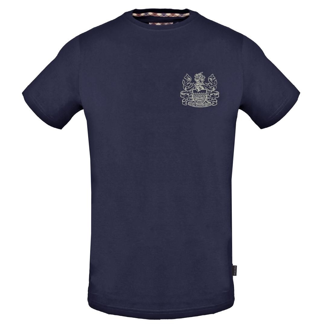 T-Shirt mit gesticktem Logo und Rundhalsausschnitt