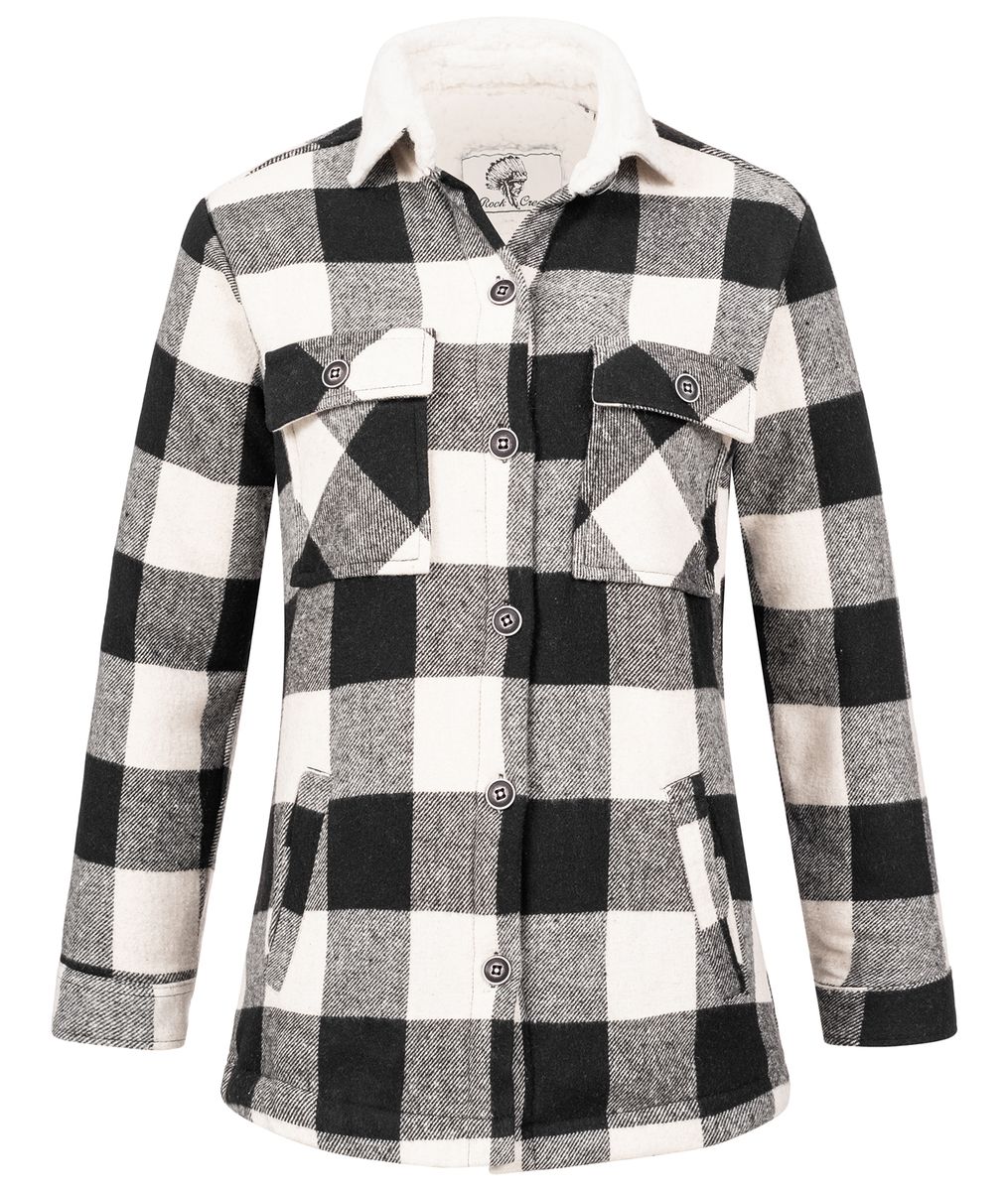 Holzfäller Flanelljacke mit Teddyfellkragen