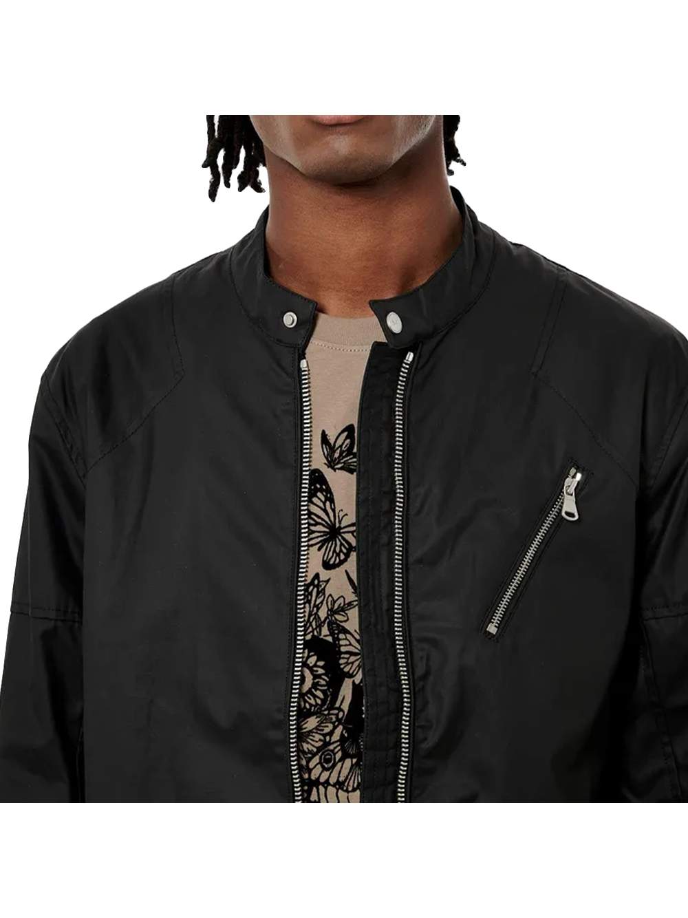 Minimalistische leichte Racer-Jacke mit Reißverschluss