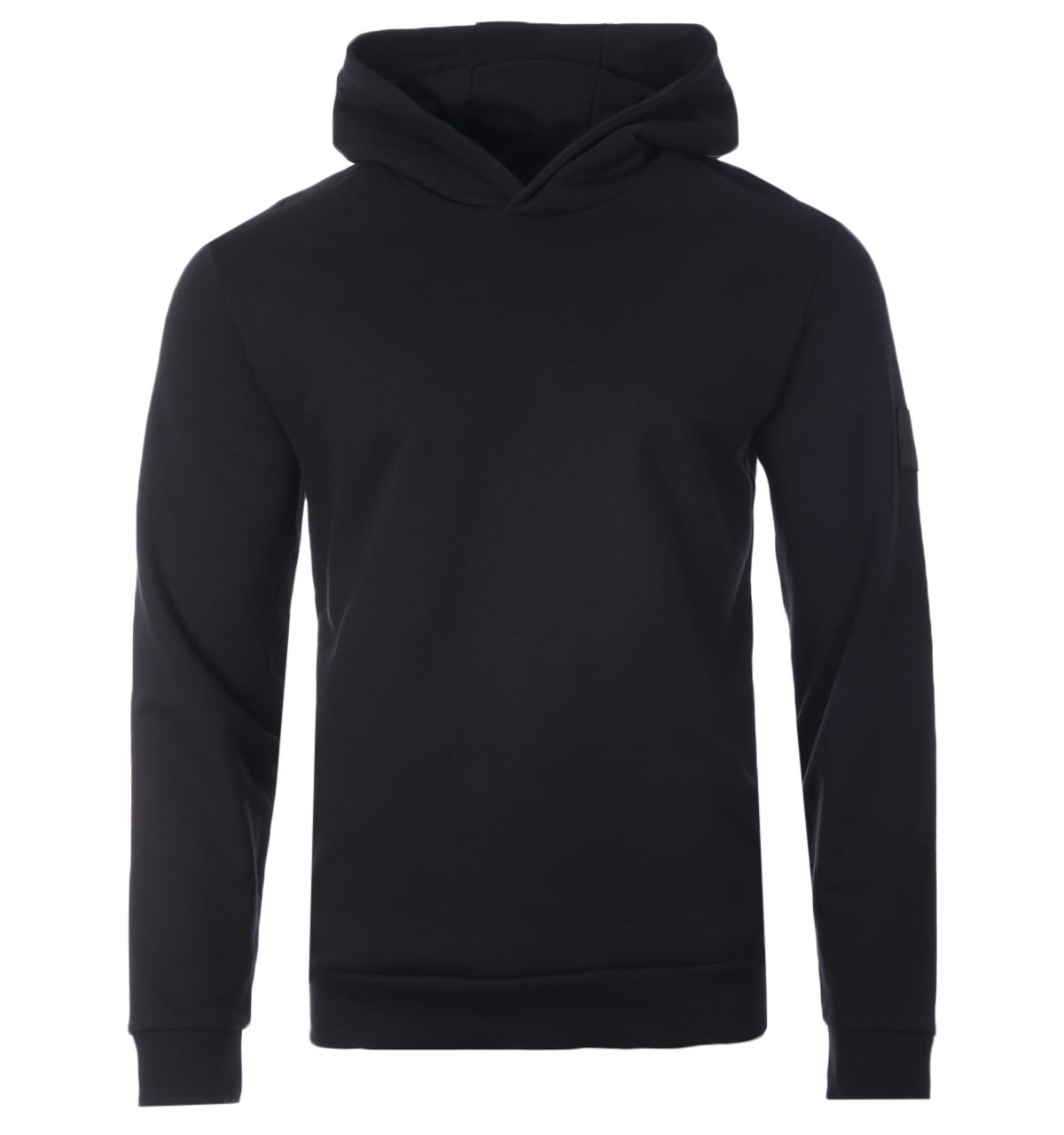 Klassischer, einfarbiger schwarzer Kapuzenpullover