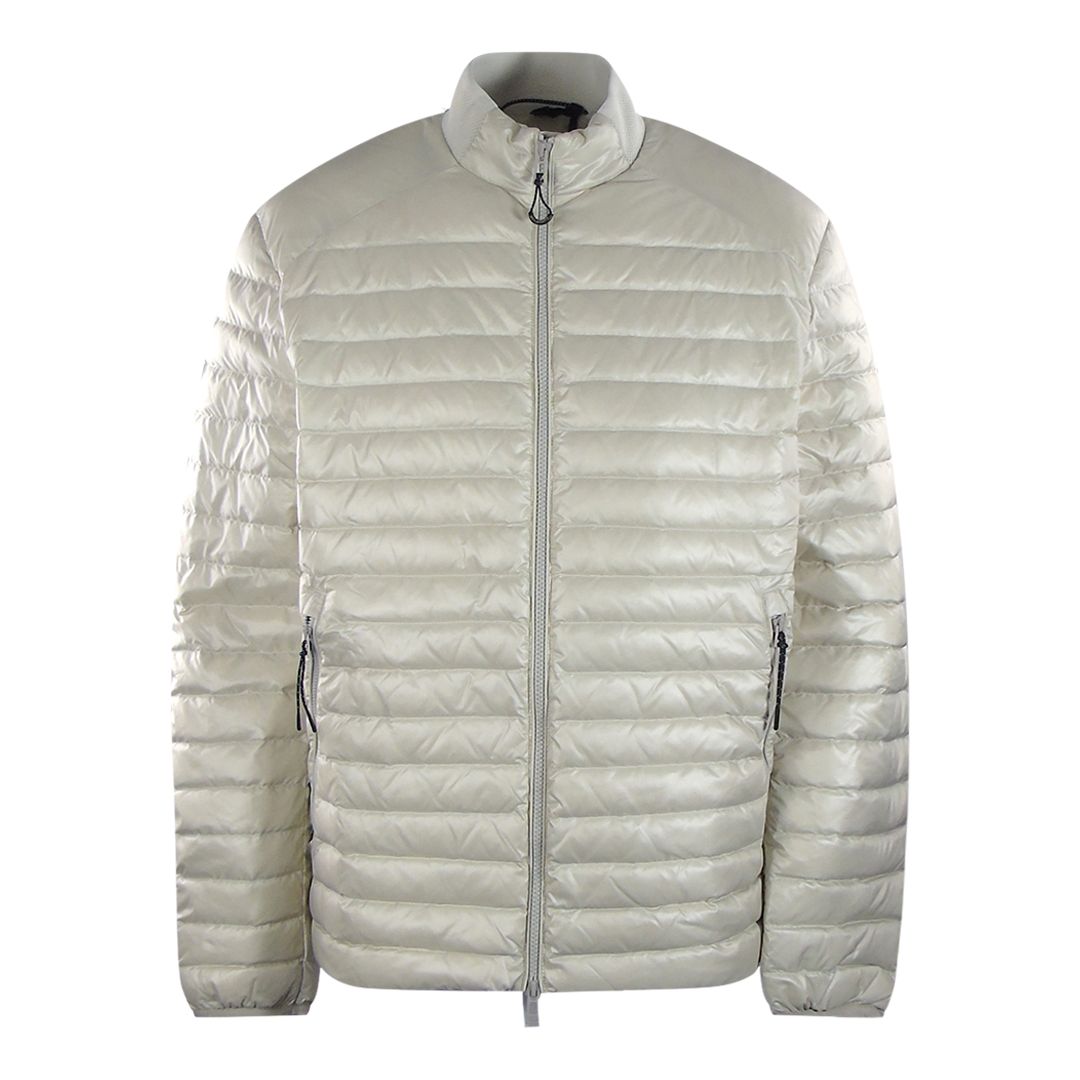 Weiße leichte Daunen Steppjacke