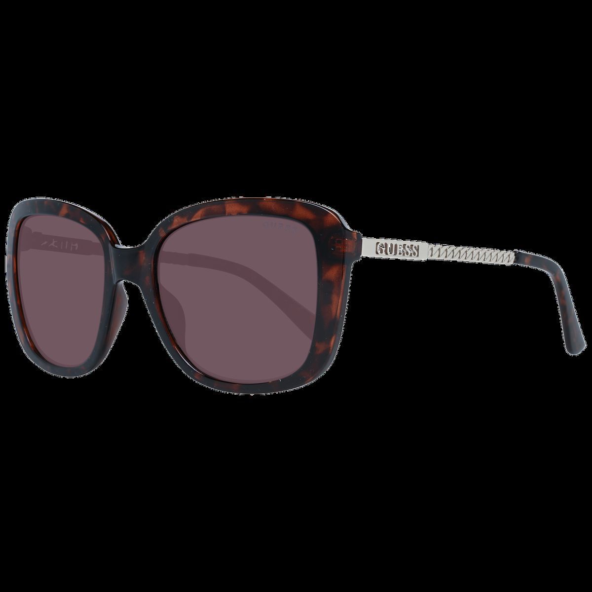 Schildpattfarbene Sonnenbrille mit rechteckigem Rahmen