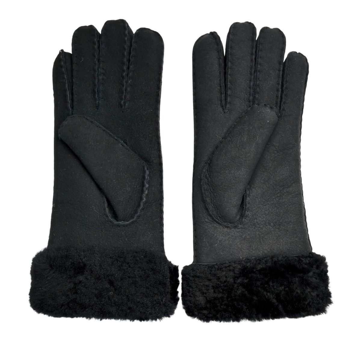 Handschuhe aus Shearling-Leder mit Fellstulpe