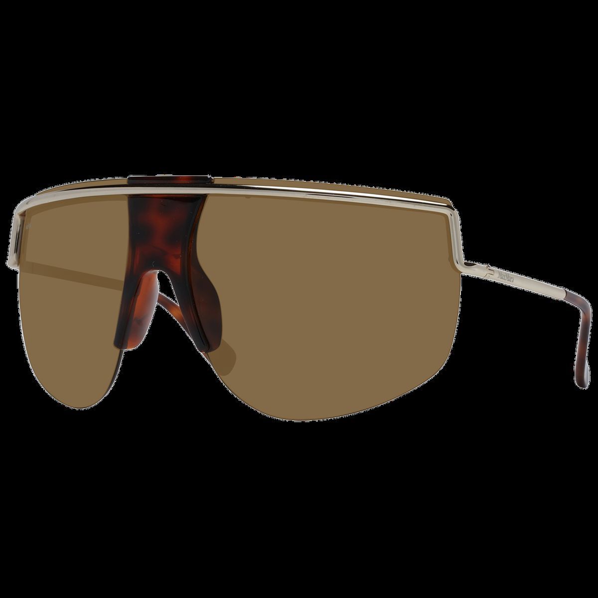 Extragroße Shield-Sonnenbrille mit Metallrahmen