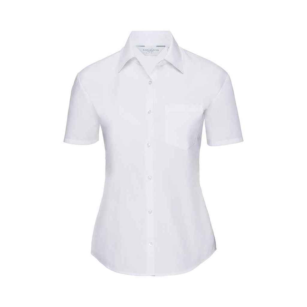 Russell Collection - Hemd für Damen kurzärmlig (Weiß)