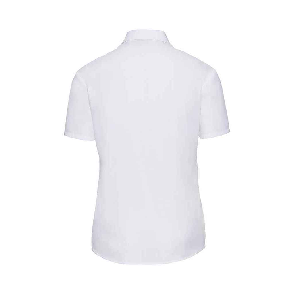 Taillierte Kurzarm-Popeline-Bluse