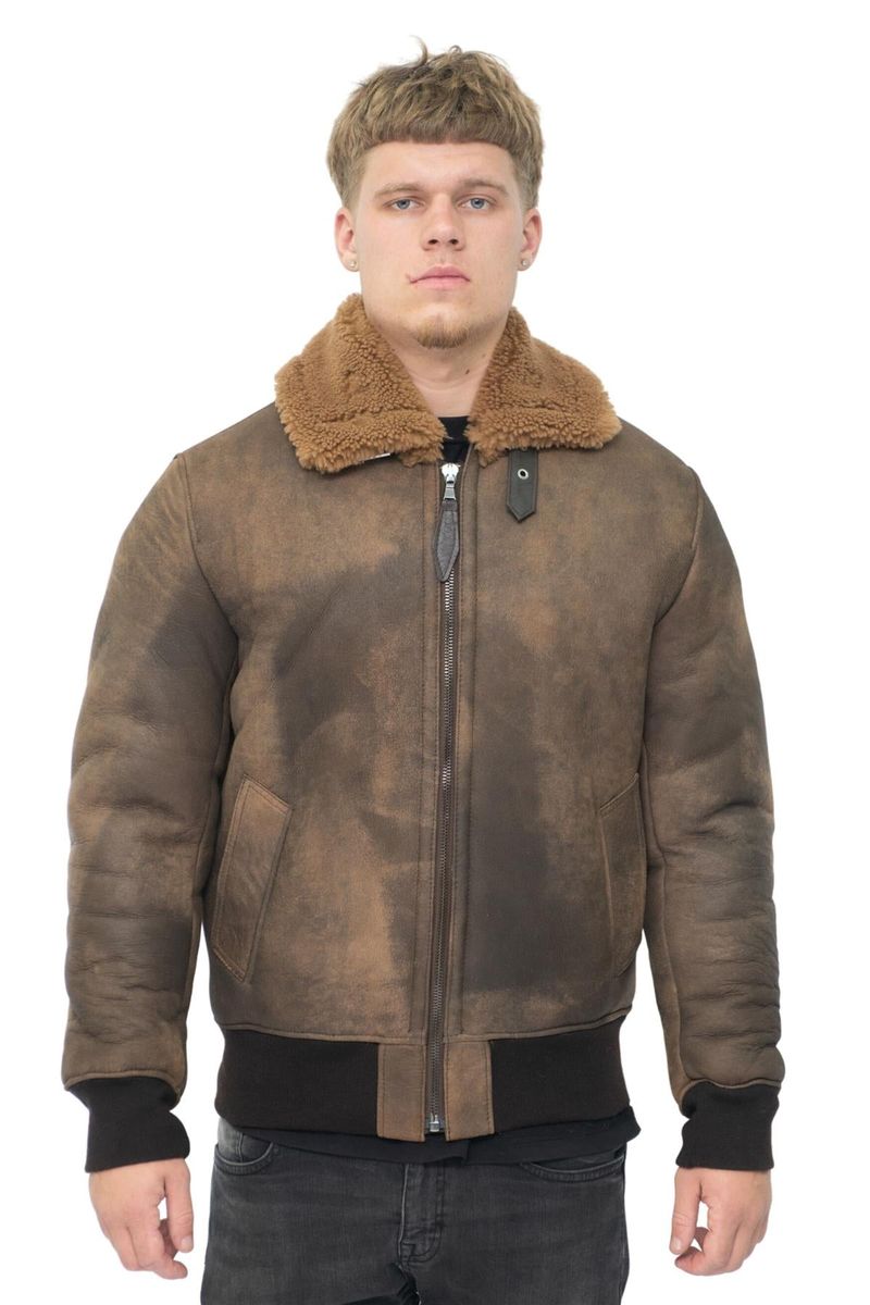 Vintage Shearling Flieger Bomberjacke