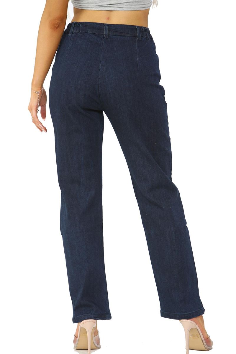 Straight-Leg-Jeans mit elastischem Bund