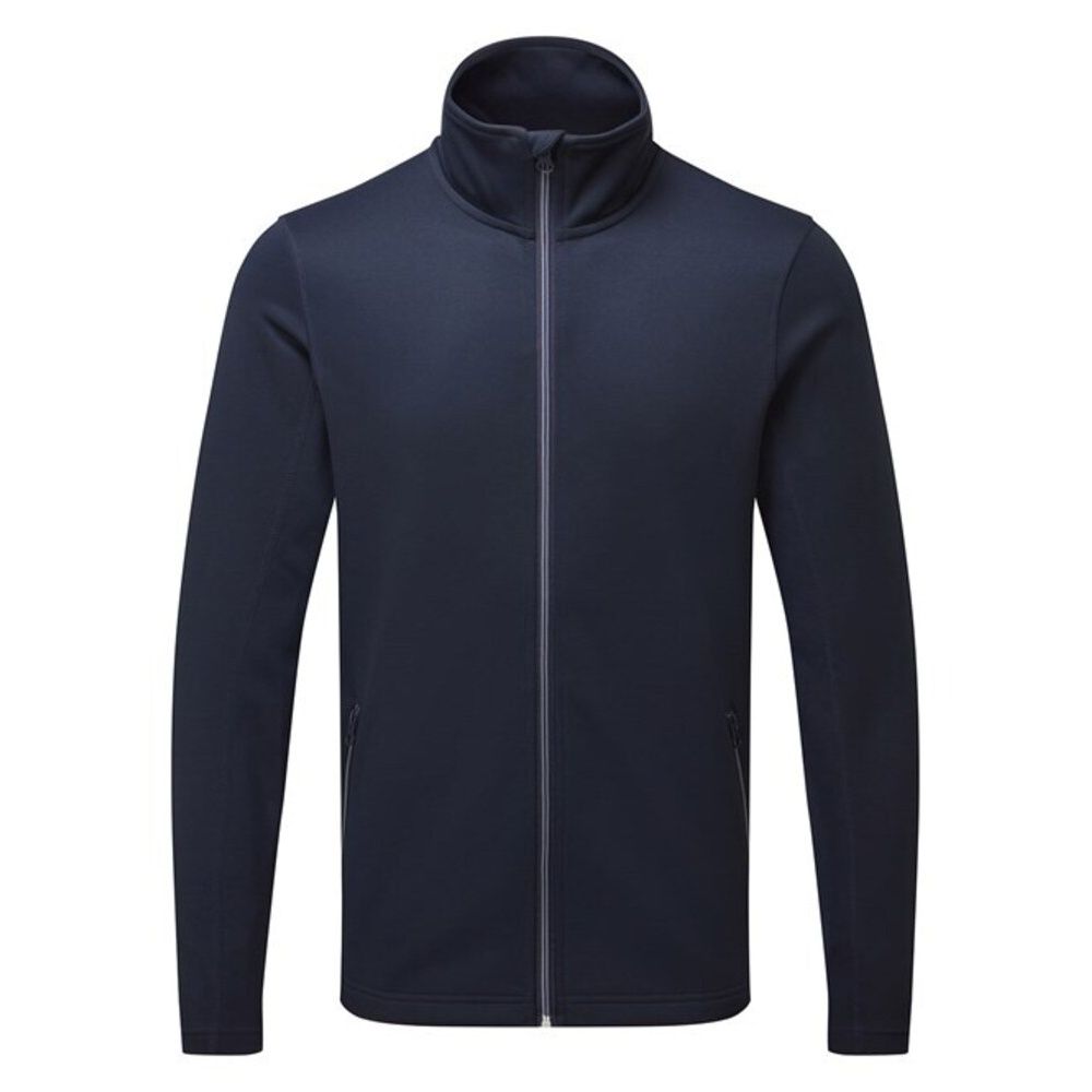 Marineblaue Jacke mit Reißverschluss und Stehkragen